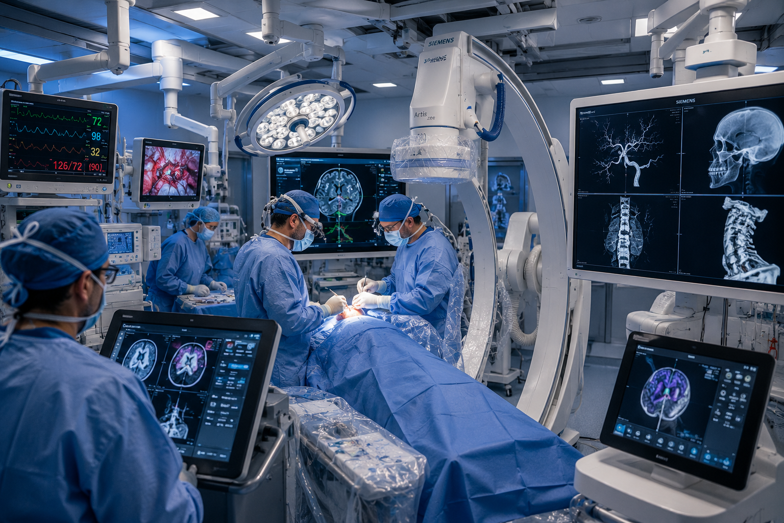Hybrid neurosurgery operating room with intraoperative imaging